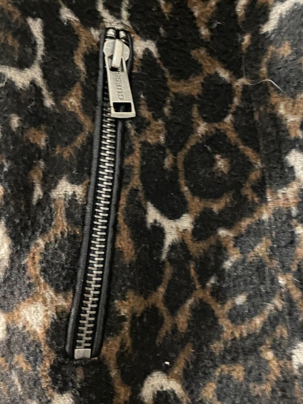 Guess Moto Jacket Faux Leather Cheetah Print Size Medium - Picture 3 of 11